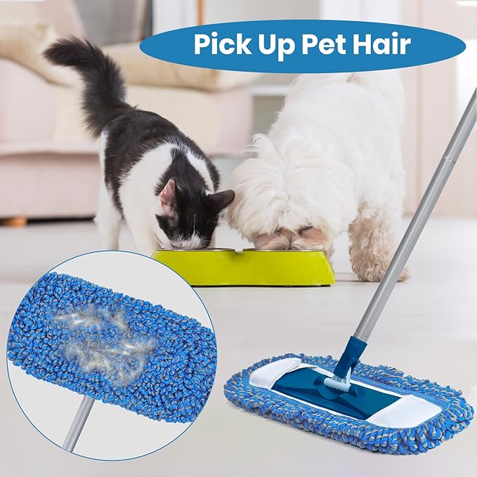 2 Pack Replacement Dust Mop Pads Machine Washable Microfiber Mop Pad for Hardwood Floor Cleaning Reusable Refill Mop Pads for MAVRIZ Dust Mop
