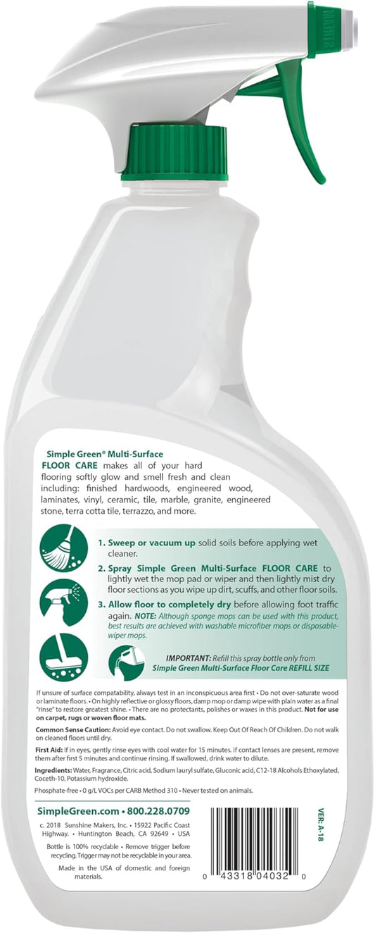 Multi-Surface Floor Care - Cleans Hardwood, Vinyl, Laminate, Tile, Concrete and Other Wood - pH Neutral Floor Cleaner 32oz