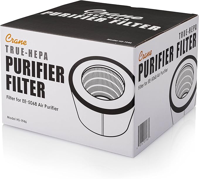 Crane Genuine Air Purifier Replacement Filter For Model EE-5068, HS-1946 HEPA Air Filter Replacement, Pack Of 1, 3-Stage Filtration For Better Indoor Air Quality