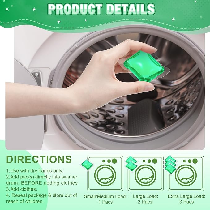 240 Count Laundry Detergent Pods Bulk Laundry Detergent Soap Pacs Ultra Concentrated for Clean Clothes Stain Fighting Fresh Scent(Fresh Herbal Scent)