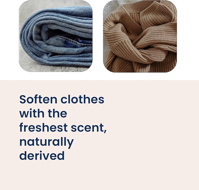 Truly Free Natural Fabric Softener | Plant-Based | Non-Toxic for Babies & Kids Sensitive Skin | Unscented Eco-Friendly Fabric Softener Conditioner | Safe, Gentle & Chemical-Free
