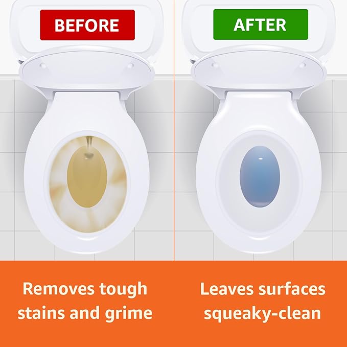 Amazon Basics Toilet Bowl Cleaner with Cling Action Formula, Bleach, Fresh Scent, 24 Fl Oz, Pack of 1