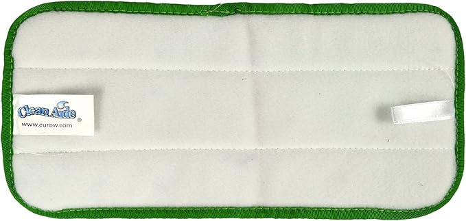 CleanAide All-Purpose Microfiber Twist Yarn Mop Pads for Dust, Dirt & Pet Hair, Hook & Loop Backing, Machine Washable & Reusable, Home & Commercial Cleaning, 10-Inch, 6-Pack, Green