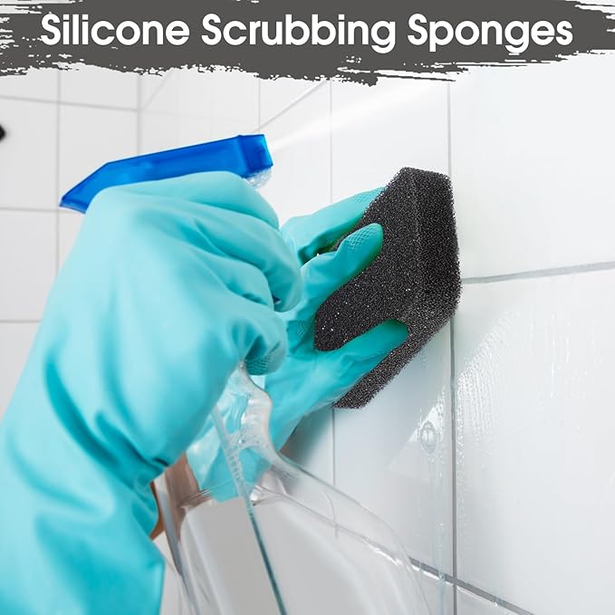 Tioncy 20 Pcs Silicone Scrubbing Sponges Bulk Heavy Duty Silicone Dish Sponges Non-Scratch Kitchen Dish Scrubbers, Odor-Free, Multi-Surface Safe, Cleaning for Dishes, Nonstick Pots, Countertops