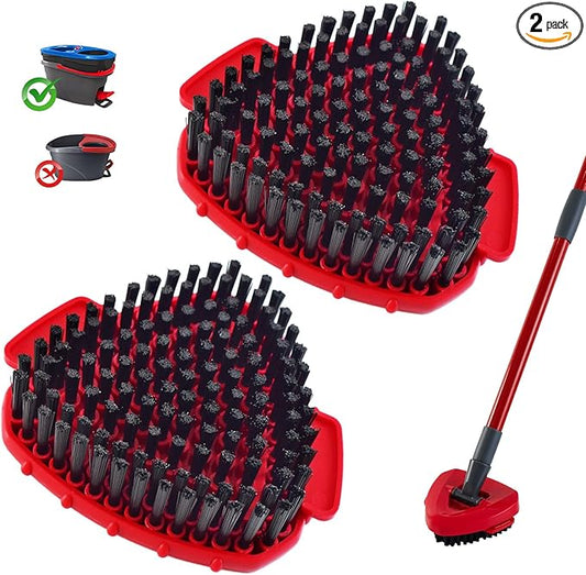 Scrubber Mop Head for Ocedar, Upgrade Scrub Brush for Ocedar, Spin Mop Scrub Brush Head for O Cedar RinseClean 2-Tank, More Bristles Scrub Brush Attachment for Bathroom, Deck, Kitchen Floor Cleaning