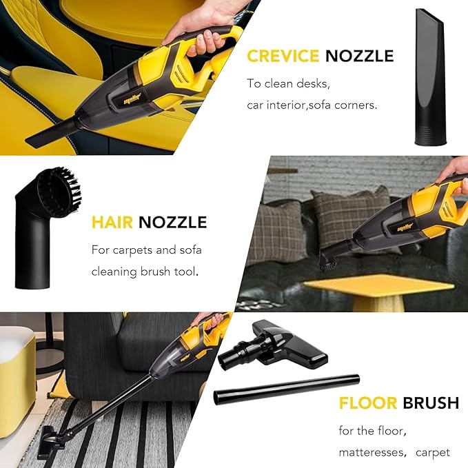 Mellif Cordless Vacuum Cleaner Compatible with Dewalt 20V Max Battery(Tool Only), 120W Handheld Car Vacuum, 8000PA Portable Electric Power Stick Vacuum for Hardwood Floor Carpet Pet Hair Cleaning