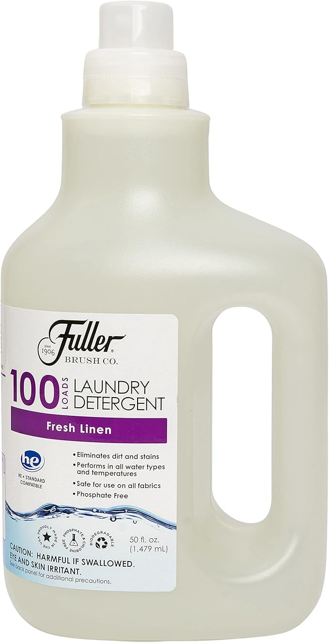 Fuller Brush 100 Laundry Detergent - Fresh Linen Scent, Skin & Color Safe Fabric Cleaner For Washing Infant/Baby Clothes, Sheets & Delicate Cloth (Pack of 1)