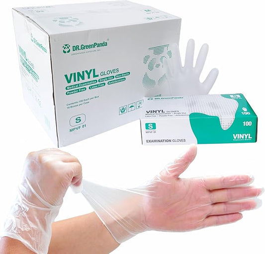 Clear Vinyl Gloves Latex Free & Powder Free - Food Safe Disposable Gloves for Cooking Cleaning - Comfort Fit