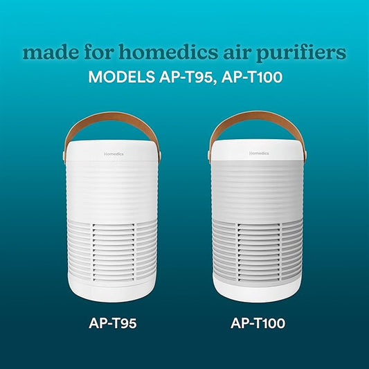 Homedics 3-in-1 True HEPA Replacement Filter, Air Purifier Filter, Activated Carbon Filter, Dust Remover, Air Cleaner, Remove Household Odors, Remove Pet Odors