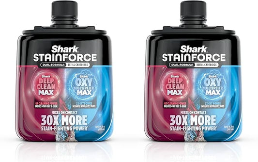 Shark StainForce Dual-Formula Refill Cartridge, Value 2-pack, Stain & Odor Remover for Shark StainForce Portable Stain Cleaner, for Carpet, Area Rug, Upholstery, Cars, 2x 16.9oz, BNDHXCM500