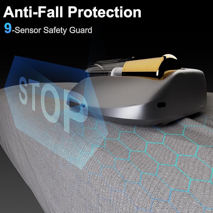 3 in 1 Cordless Robot Bed Vacuum Cleaner with 270nm UV Light - Smart Navigation, 14AW Strong Suction & Edge Detection Technology for Mattress, Sofa, Carpet