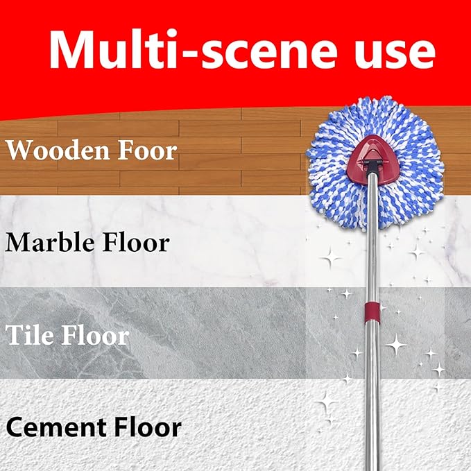 Spin Mop Replacement Heads Compatible with O Cedar RinseClean 2 Tank System,4 Pack Mop Refills Microfiber Mop Replace Heads,Deep Cleaning for All Flooring,Machine Washable and Easy to Install