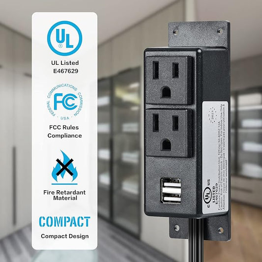 Gun Safe Power Outlet Kit, Briidea Gun Safe Accessory Electrical Outlet with USB for Interior Dehumidifiers and Lights