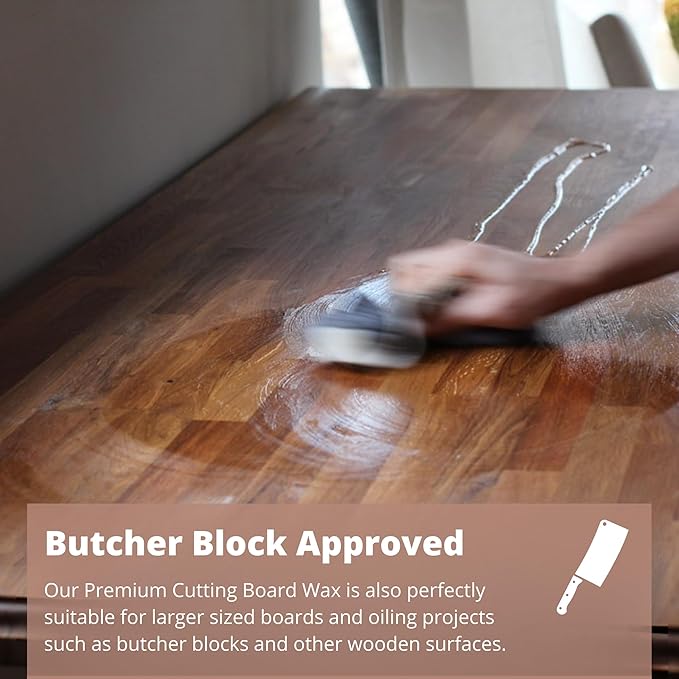 Specialist Cutting Board Wax by the Block & Board Company | Food Grade Finishing Wax for Wood, & Butcher Block, Countertop and Utensils | Preserves Wood | Food Grade Cleaning Solution | 8.5oz/250ml
