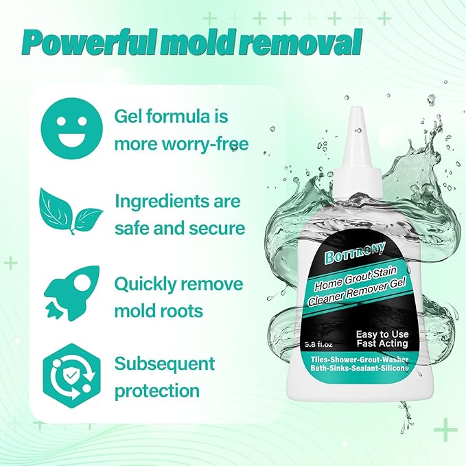 Mold Stain Remover Gel, 9.8 Fl Oz Washing Machine Cleaner, Black Stain Remover Gel for Refrigerator Strips, Grout, Shower, Window Sealant, Floor Tile, Toilet Silicone and Bathroom Sinks
