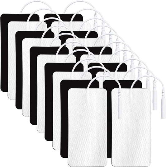 TENS Unit Replacement Pads 20 Pcs 2" x 4" Large Electrode Patches with Upgraded Self-Adhesive & Non-Irritating Design, Reusable 35 Times for Electrotherapy, Compatible with AUVON, TENS 7000
