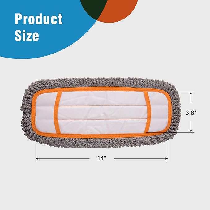 Microfiber Mop Pads 4 Pieces for Floor Cleaning,Fit CLEANHOME Dust Mop: B09PBPGSJ3, Chenille Microfiber Replacement Pads