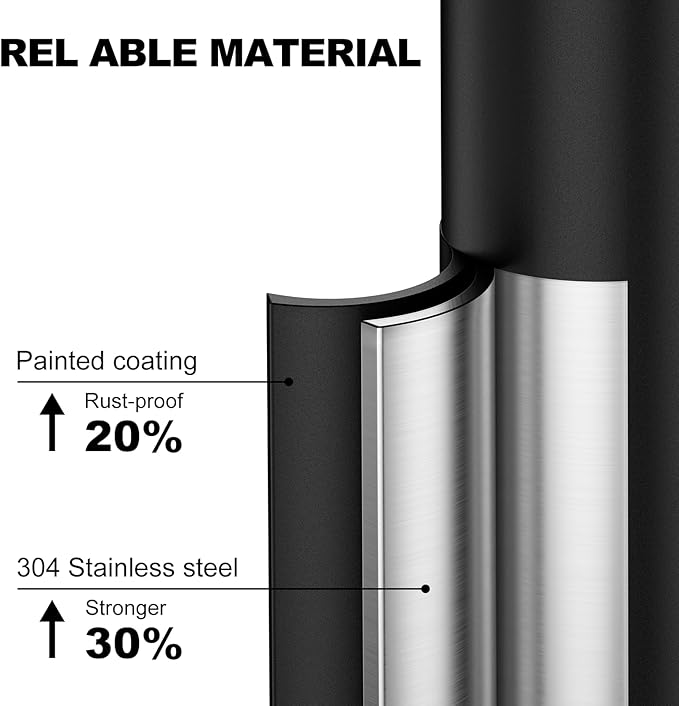 Black Toilet Brush and Holder，Extra Long Handled Toilet Brush for Bathroom，Stainless Steel Heavy Duty Toilet Bowl Brush,Removable Inner Bowl,Deep Cleaning Dense Bristles Cleaner Brush -Space Saving