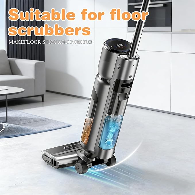 SOPAMI 24pcs Floor Cleaning Solution Tablet Deep Cleans for Multiple Hard Floors, Tile and Vinyl Floors，Suitable With All Robot Vacuums with Mopping and Cordless Wet/Dry Vacuum Mop Cleaner lemon Scent