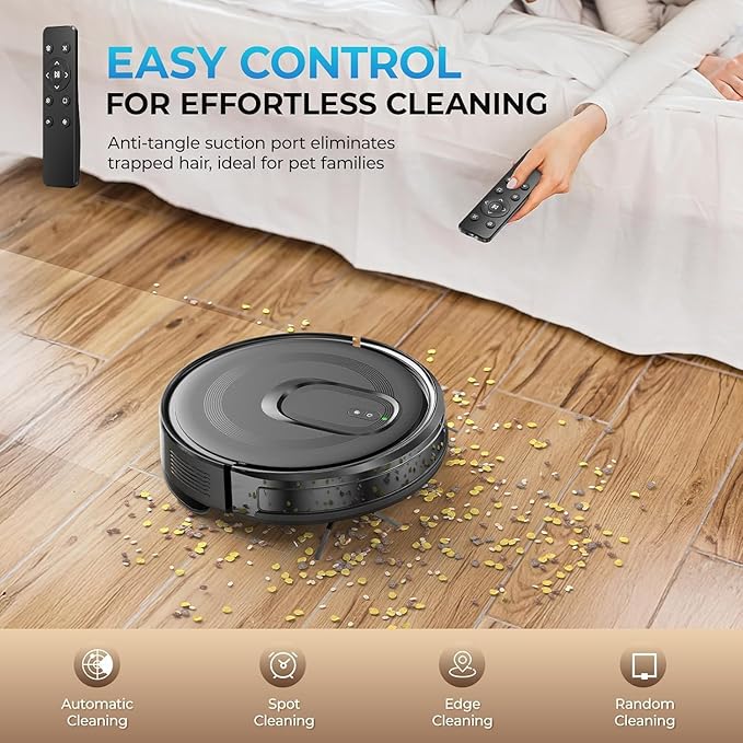Robot Vacuum and Mop Combo, 2 in 1 Mopping Robot Vacuum Cleaner, 4200Pa Powerful Suction, Multi-Surface Cleaning, Obstacle Avoidance, Self-Charging, Easy to use, App & Voice Control, Works with Alexa