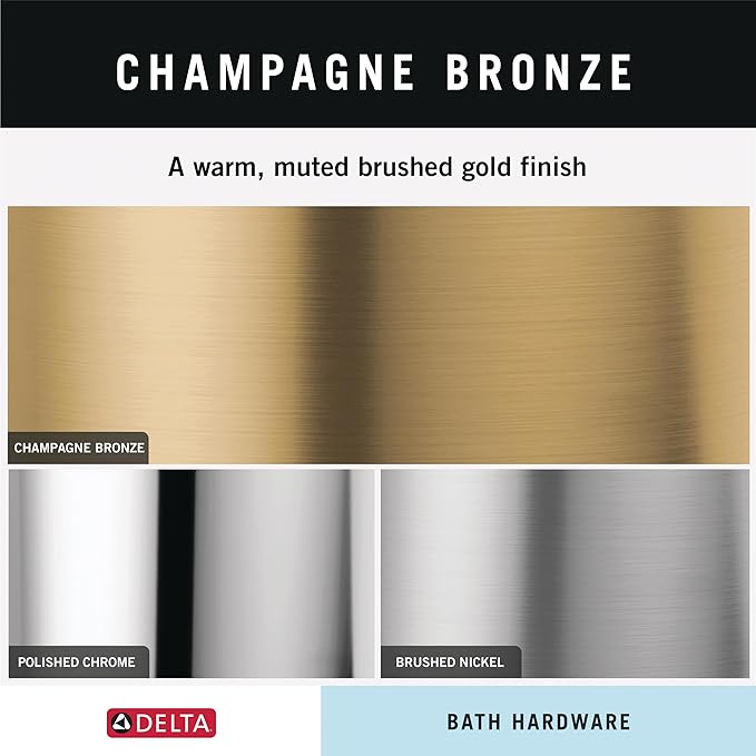 Delta Saylor 8'' Towel Rack for Bathroom Champagne Bronze Towel-Bar for Bathroom Wall Hand & Holder Rod Wall Mounted Kitchen Towel Holder 73508-CZ (Pack of 3)
