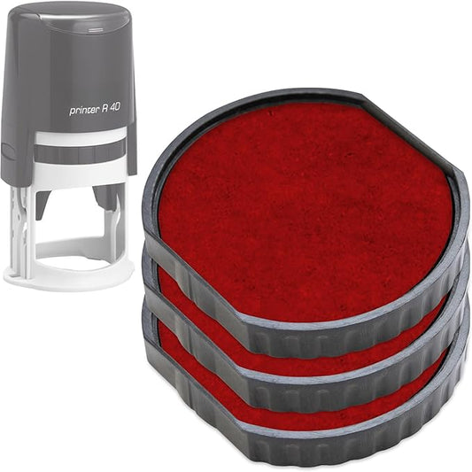 E/R40 Replacement Pad Compatible for 2000 Plus Printer R40 - Water Based - Pack of 3 - Red