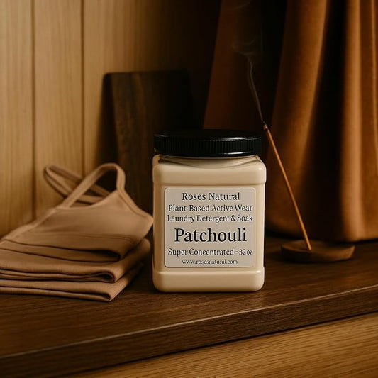 Patchouli Active Wear Laundry Detergent & Soak – Plant-Based Detergent for Athletic Wear & Synthetic Fabrics, Powered by Enzymes, Super Concentrated Powder, Made in the USA
