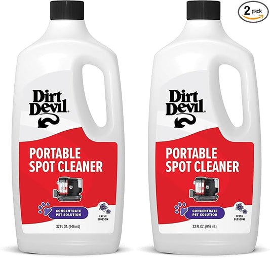 Dirt Devil Pet Portable Spot Cleaner Solution,32 oz.,Fresh Blossom Scent,Upholstery and Carpet Shampoo Solution,Eliminates Pet Messes and Odors,Pair Portable Spot Cleaners,(Pack of 2)