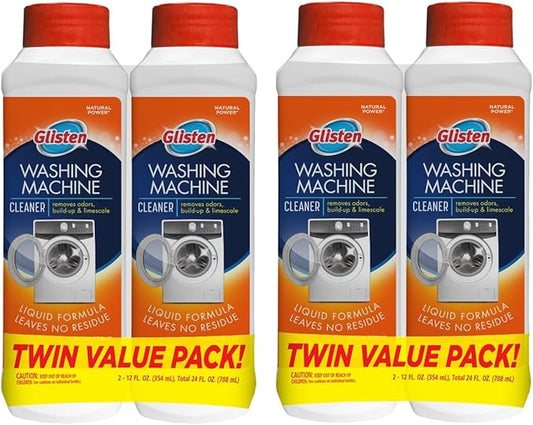 Glisten Washer Magic Washing Machine Cleaner and Deodorizer, 4 Bottles