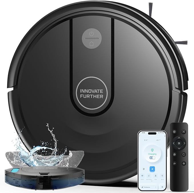 Robot Vacuum and Mop, 3-in-1 Robot Vacuum Cleaner, 5000Pa Powerful Suction with Multi-Surface Cleaning, 2.87" Super Slim, Wi-Fi/App/Alexa, Perfect for Pet Hair, Hard Floors and Pile Carpets