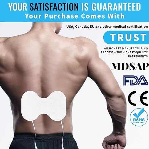 TENS Unit Replacement Pads - Pack of 6 Extra Large Butterfly Shaped Electrode Squares…
