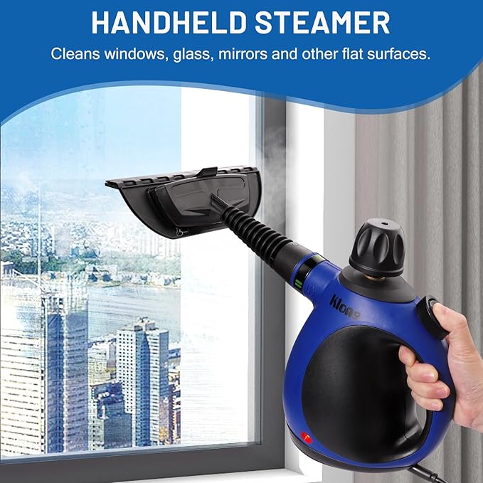 KLONA Portable Steam Cleaner, Hand Held steamers for cleaning house, Home Multi Purpose - 10-Piece Accessory Kit for Sofa, Upholstery, Carpets