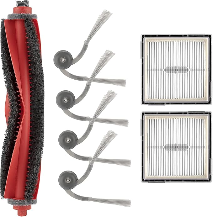 (7 Pack) Q10 S5/ Q10 X5 Replacement Parts Compatible with Roborock Q10 S5/ Q10 S5+/ Q10 X5/ Q10 X5+ Robot Vacuum Cleaner, 1 Roller Brush, 4 Side Brushes, 2 HEPA Filters, Accessories Kit