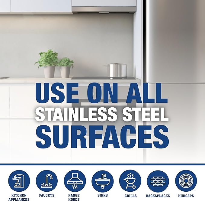 Bar Keepers Friend Stainless Steel Cleaner and Polish Spray (2 x 16 oz) Removes Oily Fingerprints, Hard Water Stains, Grime & Food Debris without Scratching or Dulling Appliances & Surfaces
