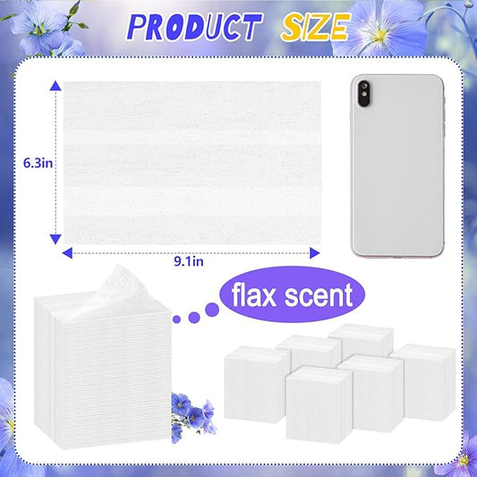 600 Count Flax Scent Dryer Sheets Fabric Softener Fresh Scent Dryer Sheets Bulk Naturally Softens and Removes Static Cling, Ideal for Large Households, Sensitive Skin