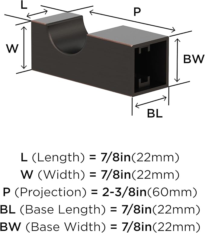 Amerock BH36080ORB | Oil Rubbed Bronze Single Robe Hook | 7/8 in. (22 mm) Length Towel Holder | Monument | Towel Hook for Bathroom | Bathroom Hardware | Bath Accessories