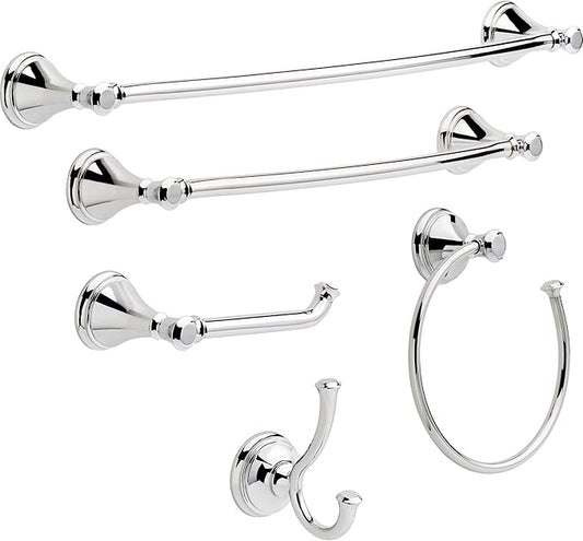Delta 79735 Cassidy Double Towel Hook Bath Hardware Accessory in Polished Chrome