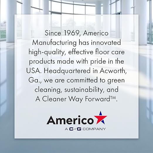 Americo Red Buffer Floor Pad, for Light Cleaning and Buffing, 12" Diameter, 3.25" Center Hole, 5 Pads/Case, Made of 100% Recycled Content, USA Made