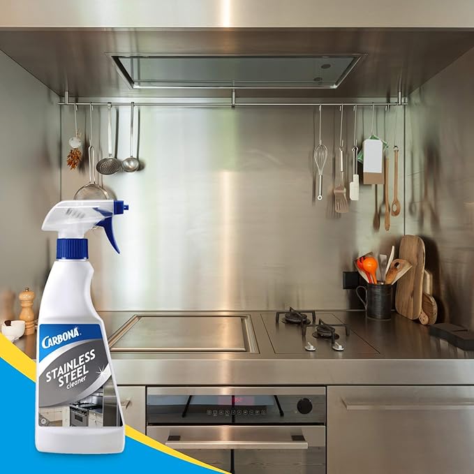 Carbona Stainless Steel Cleaner | Streak Free Formula | for Refrigerators, Sinks, & Dishwashers |16.8 Fl Oz, 1 Pack