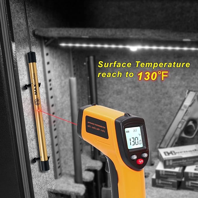 Gun Safe Dehumidifier Rod, Dry Rod - Easy Installation Plug-in Electric Dehumidifier Eliminates Moisture for Gun Safes & Cabinets, ETL Approved，12in