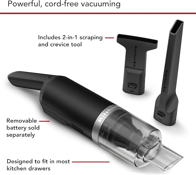 KitchenAid Go™ Cordless Kitchen Vacuum - Battery Sold Separately, KKVR100, Black Matte