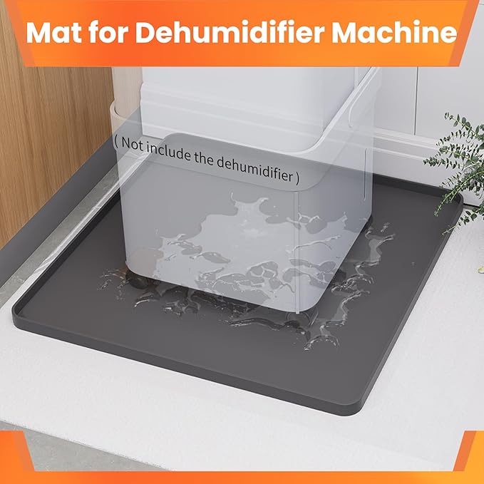GCGOODS Drip Tray Compatible with Midea Cube Dehumidifier, Silicone Mat with Raised Edge Prevent Liquid Spillage, Cube Dehumidifier Accessories, Protect Floor & Prevent Leakage