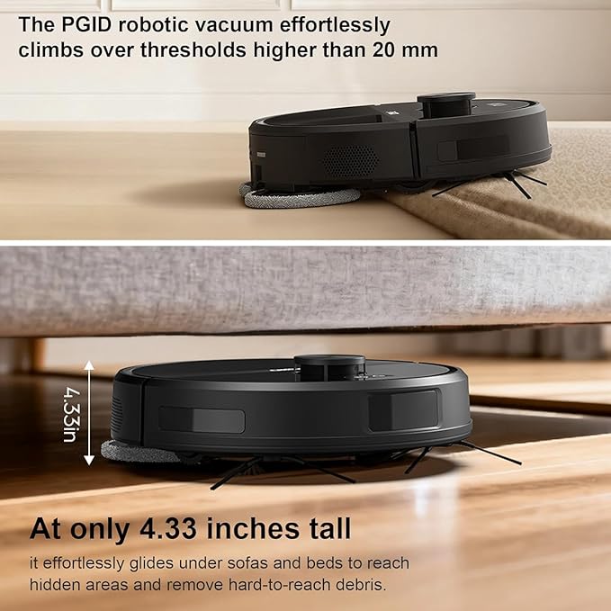 Self-Emptying Robot Vacuum Cleaner, Robot Vacuum and Mop,FlexiArm Edge Mopping,5000Pa Suction, Dual Zero-Tangle System, Smart Obstacle Avoidance, 20mm Mop Lifting, Auto Mop Washing&Drying