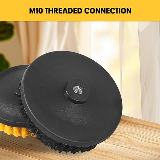 4 Packs Replacement Brush Heads for Mellif Spin Scrubber, 2-Pack 4.5’’ & 2-Pack 5.6’’ Hard Bristle Brush, Multi-Surface Cleaning, Easy Installation