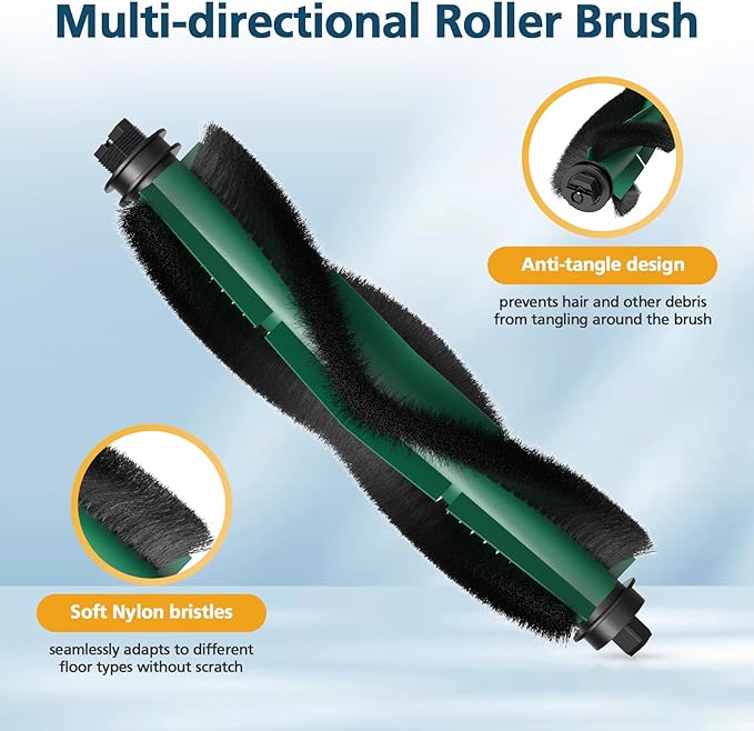 Y0140 Replacement Parts Compatible with iRobot Roomba 104 105 Y0140 Y0110 Q0120 Q0520 Q011 Vacuum Cleaner, 1 Roller Brush, 4 Hepa Filter, 4 Mop Pads, 4 Side Brushes, 2 Primary Filter, 1 Cleaning Brush