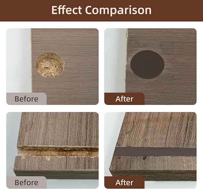 Wood Filler - Ebony, Paintable, Stainable, Sandable. Quickly Repair Holes, Cracks, Chips, Damage, and Scorched Wooden Furniture