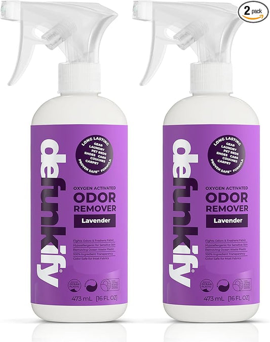Fabric Freshener Spray, 32oz. 'Lavender' Odor Remover Spray. Shoe Deodorizer, Carpet Deodorizer, Odor Eliminator for Strong Odors Cleaning Supplies. ProvenSafe™ Fabric Freshener for Sensitive Gear