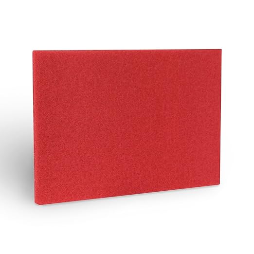 Americo Red Buffer Floor Pad, for Light Cleaning and Buffing, 14"x28", 5 Pads/Case, Made of 100% Recycled Content, USA Made