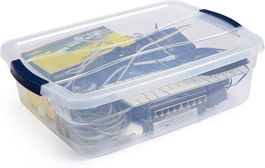 Rubbermaid Latching Plastic Storage Tote, 12 Pack
