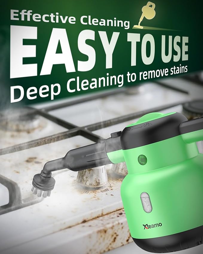 Steam Mop with Detachable Handheld Steam Cleaner for Home, 12-in-1 Multi Accessories, Quick 15s Heat, 221°F Floor Steamer & 320ml Water Tank, Powerful Steamer for Cleaning Floor, Carpet, Windows, Tile